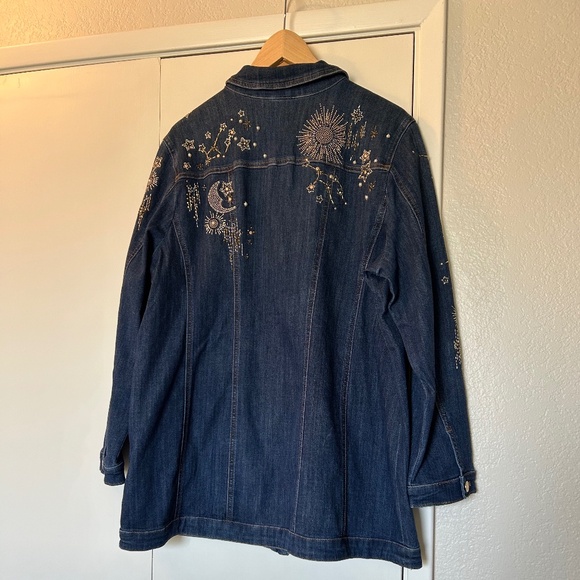 Gorgeous Beaded Denim Jacket, Size XL - Picture 2 of 9